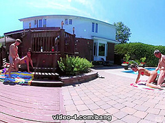 Shana Lane and Heidi Van Horny fuck the pool and partner swap - BANG!