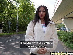21yo dirty public slut fucked outdoor by big white dick