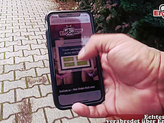 German skinny blonde teen bitch pick up after party