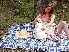 Beautiful outdoor group lesbian scene as they orgasm in nature - BANG!