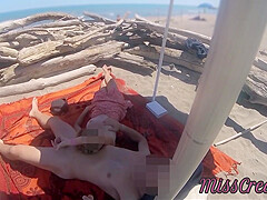 Miss Creamy In Exhibitionist Teacher Outdoor Amateur Milf Handjob Big Cock On Nudity Beach Public In Front Of Voyeur With Cum P2