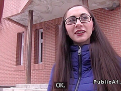 Czech Brunette Amateur Sucks In Public