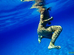 A Russian Girl With A Stunning Body Swim With Gold Teachers