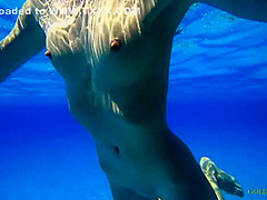 A Russian Girl With A Stunning Body Swim With Gold Teachers