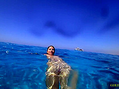 A Russian Girl With A Stunning Body Swim With Gold Teachers