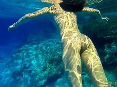 A Russian Girl With A Stunning Body Swim With Gold Teachers