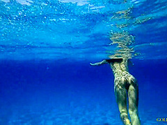 A Russian Girl With A Stunning Body Swim With Gold Teachers