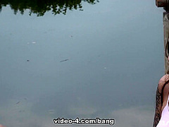 Shelley bliss puts a blanket on the ground and gets on all fours for a fuck - BANG