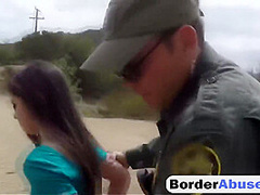Young Pale Cutie Is Caught By Horny Border Officer