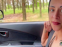 Stepsister Fuck And Suck In The Car. Throatpie Public 8 Min