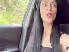Stepsister Fuck And Suck In The Car. Throatpie Public 8 Min