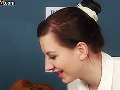 CFNM police voyeur watches 3some FFM HJ by her colleagues