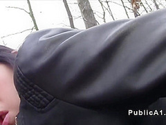 Hottie Gets Huge Cock Outdoor