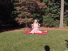 Sexy Blonde Masturbate By Banana - Aria Amore