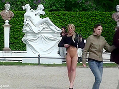 Sexy Blonde Lenja Public
