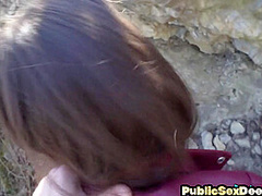 Sexy public bae fucked by big dick in wet pussy hole