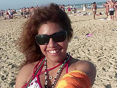 Windy Day on the Beach During Spring Break Meeting Some Party Girls