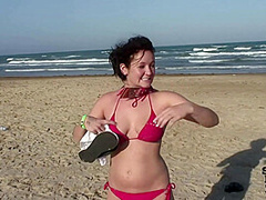 Windy Day on the Beach During Spring Break Meeting Some Party Girls
