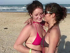 Windy Day on the Beach During Spring Break Meeting Some Party Girls