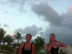 Girls Flashing on Vacation Treasure Island Florida