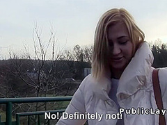 Czech Blonde Banged Outdoor Pov
