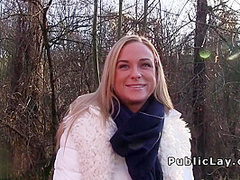 Czech Blonde Banged Outdoor Pov