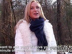 Czech Blonde Banged Outdoor Pov