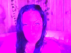 Brunnette flashing her boobs at the hot tub