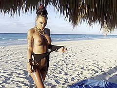 Solo Masturbation With Squirt And Prolapse On Beach With Monika Fox