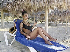 Solo Masturbation With Squirt And Prolapse On Beach With Monika Fox