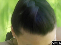 Cute Blonde And Sexy Brunette Have Wild Sex In The Backyard