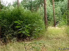 German Eighteen Years Old Fornicateed In The Forest
