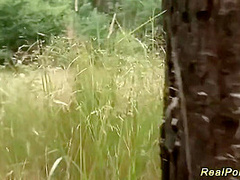German Eighteen Years Old Fornicateed In The Forest