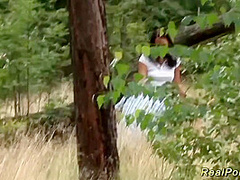 German Eighteen Years Old Fornicateed In The Forest