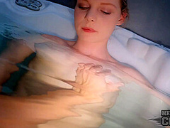 Underwater Jacuzzi Snow Day Glass Dildo Fun With Tiny Lolly