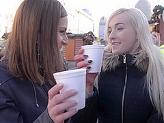 The Xmas Charmer - Two Sexy Hot Babes Share Big Cock - PornWorld