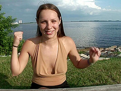 Talkative Girl Gets Naked Around Town then Masturbates on My Couch