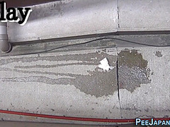 Petite Asian With Hairy Pussy Peeing Outdoors On Public