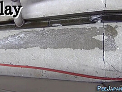 Petite Asian With Hairy Pussy Peeing Outdoors On Public