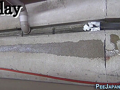 Petite Asian With Hairy Pussy Peeing Outdoors On Public