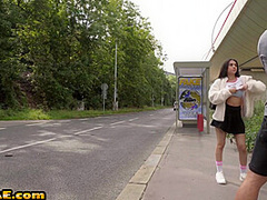 Cab bitches fucked in orgy outdoor by horny drivers