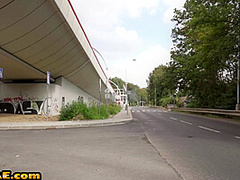 Cab bitches fucked in orgy outdoor by horny drivers