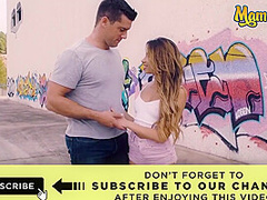 Baby Nicols - Petite Blondie Smashed In Public By Big Guy