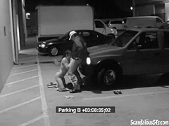 Slutty teen is caught as she sucks cock