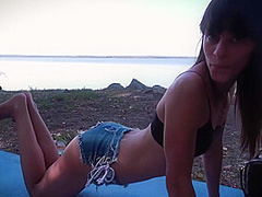 Skinny Girl Nude Exercise Outdoor Until She Squirts - Natalie Flowers