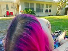Backyard Blowjob
