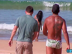 Hardcore Sex On The Beach With A Whorish Brunette