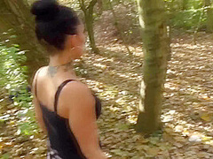 Training their old pet slave in the forest by Femdom Austria