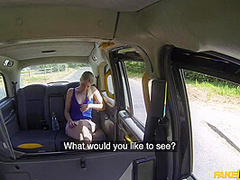 Horny Taxi Driver Fucks Skanky Blonde Chick In The Car