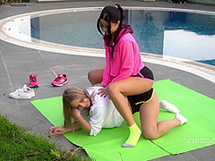 Pretty blonde Daniella Margot hot lesbo action with her sexy GF by Real Agent